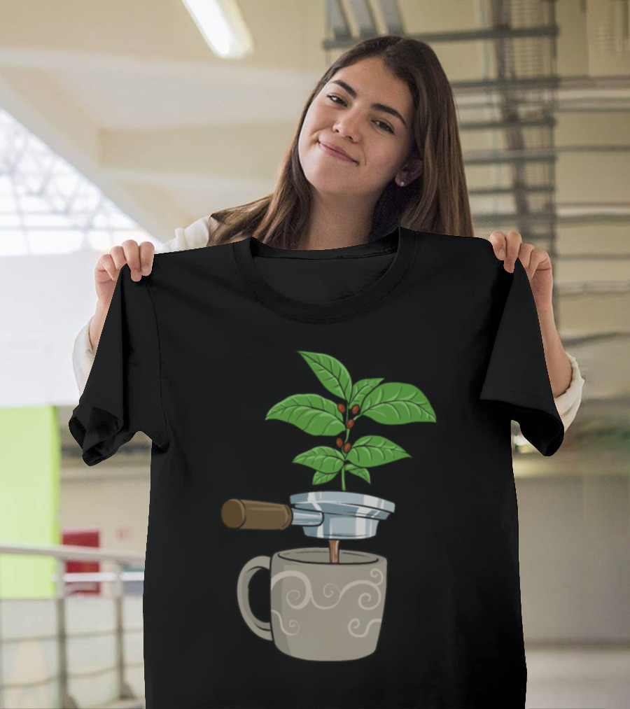 Coffee Plant Portafilter Cup T-Shirt
