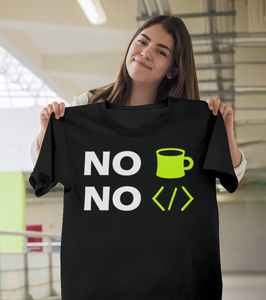 NO Coffee NO Code Mug and Coding Brackets T-Shirt