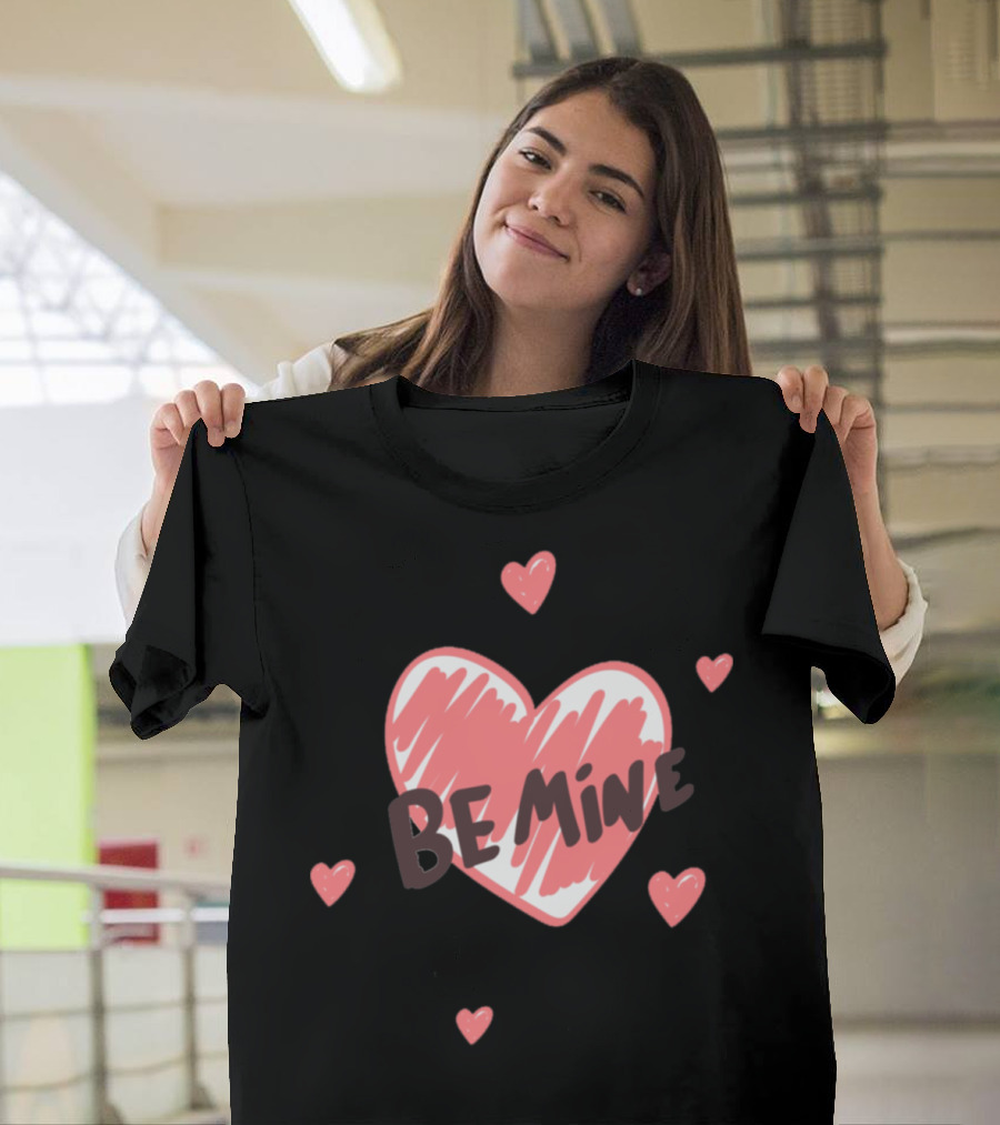 Valentines Day Love Be Mine Peach Heart Elements T-Shirt