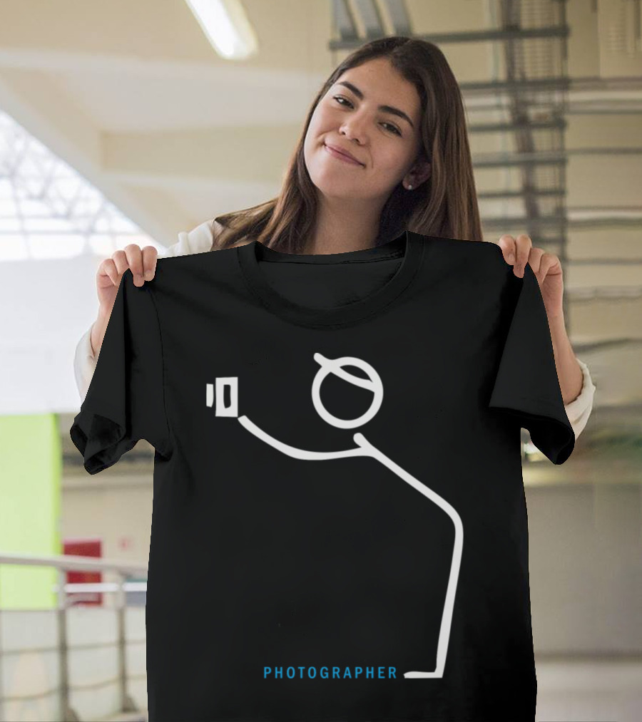 Photographer Man Is Potret Stick Figure Camera T-Shirt