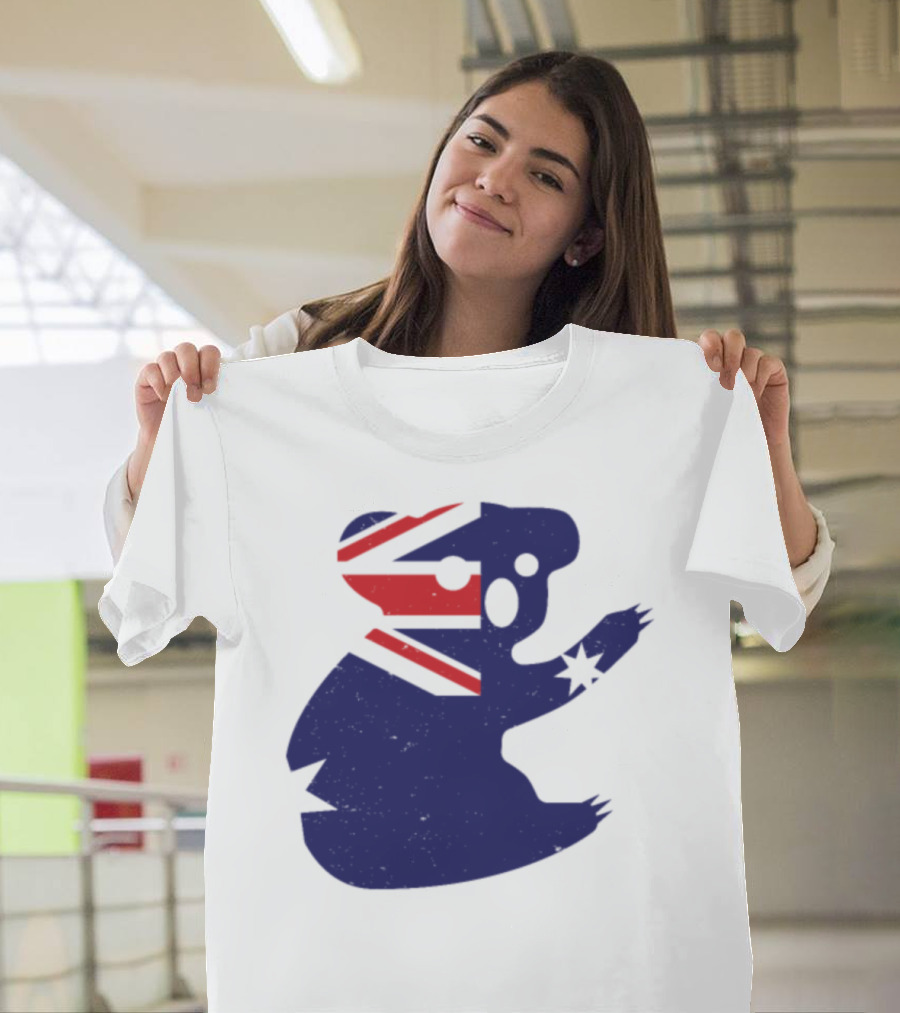 Koala Silhouette with Australian Flag T-Shirt