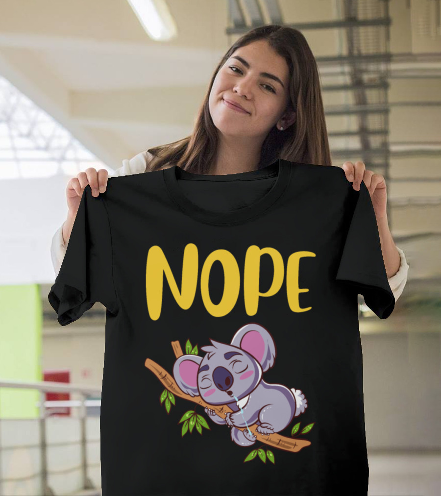 NOPE Lazy Koala Sleeping on Branch T-Shirt