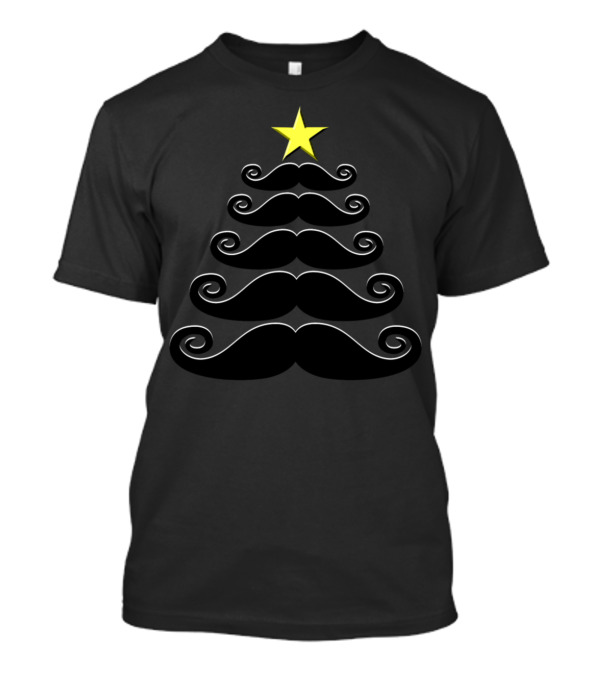 Stachemas Tree Mustache Christmas Star T-Shirt