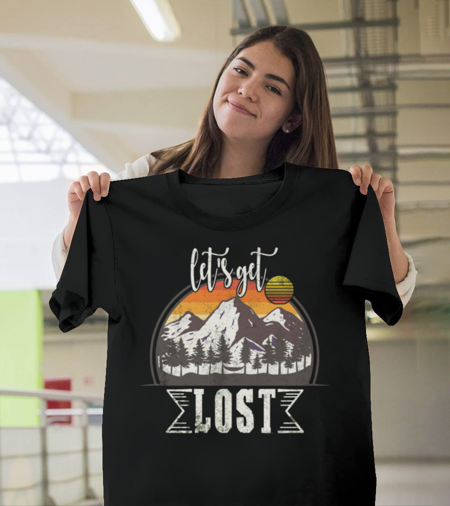 Let's Get Lost Vintage Sunshine Adventure Retro Hiking T-Shirt