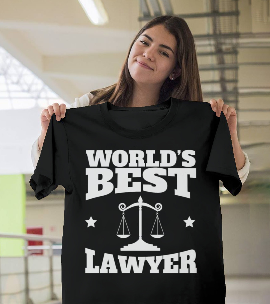 World's Best Lawyer Legal Scales Symbol Stars T-Shirt