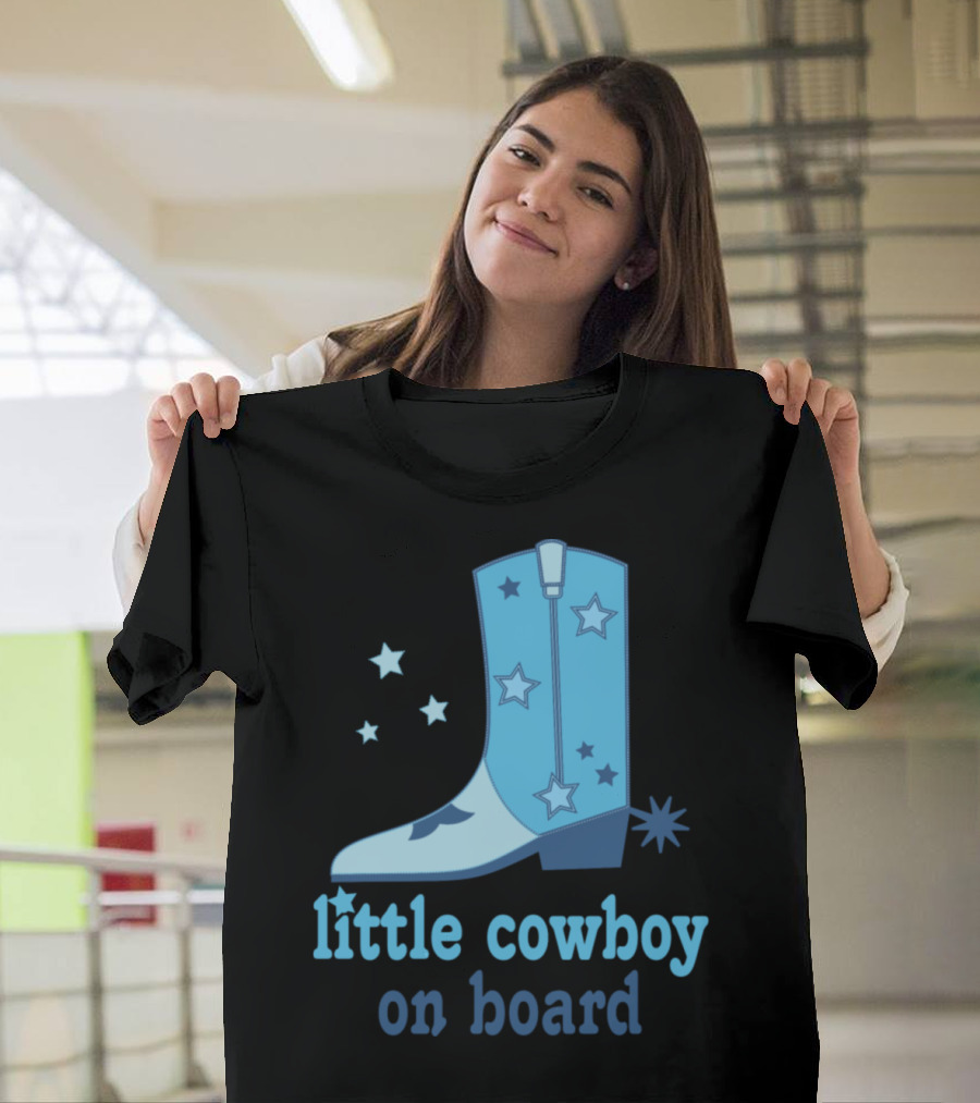 Little Cowboy On Board Star Boot Maternity T-Shirt