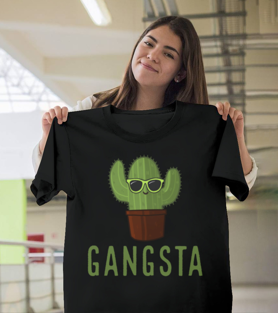 Gangsta Cactus with Sunglasses Cute Pun Cactus T-Shirt