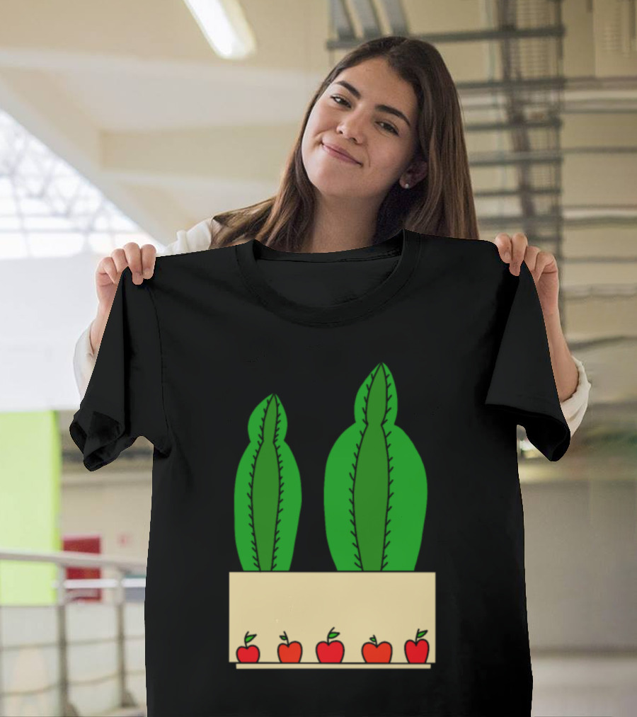 2 Cacti in an Apple Decorated Pot T-Shirt
