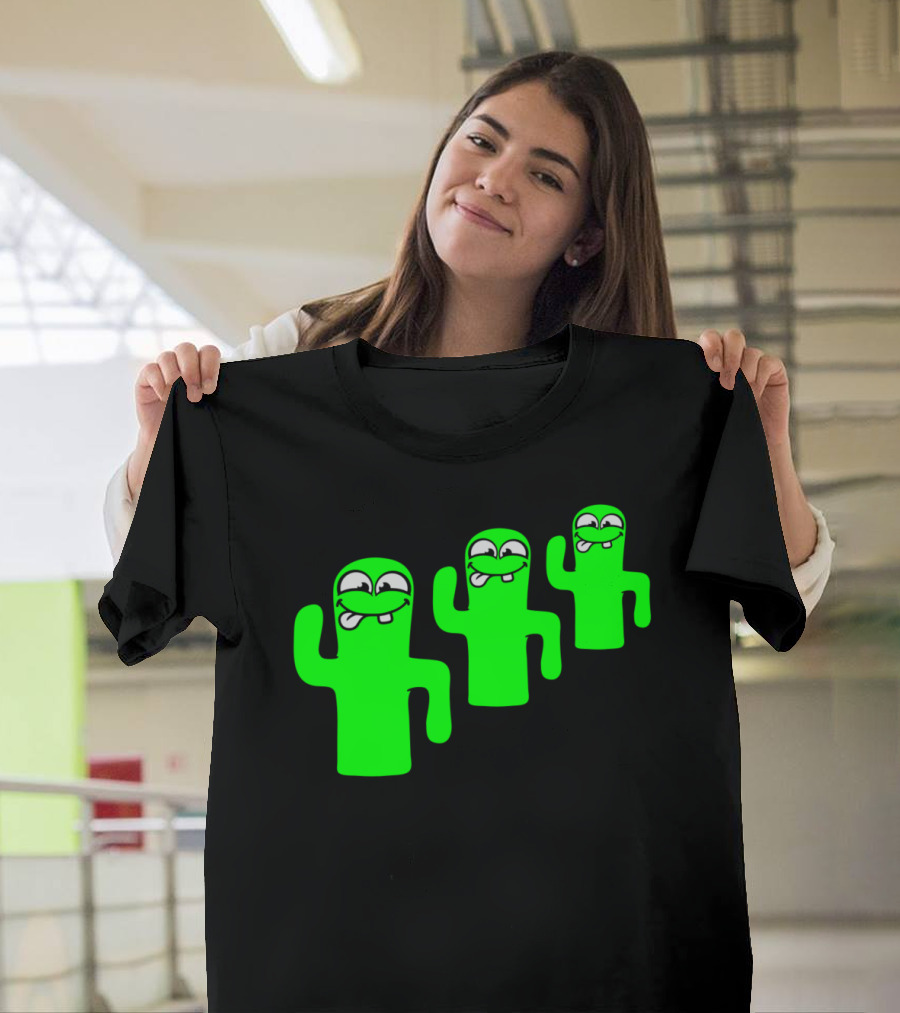 3 Funny Kakten Cartoon Green Buddies Comic Team T-Shirt
