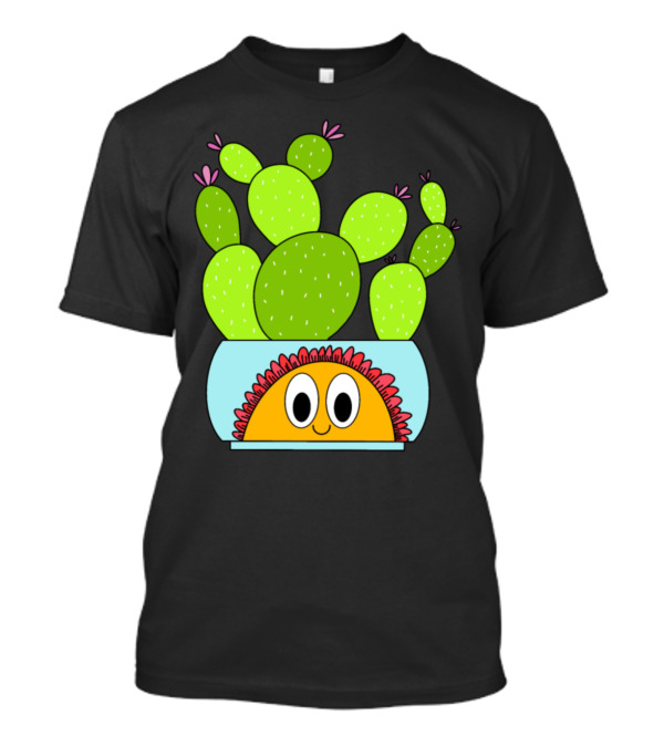 Beavertail Cacti In A Happy Smiling Sunflower Pot T-Shirt