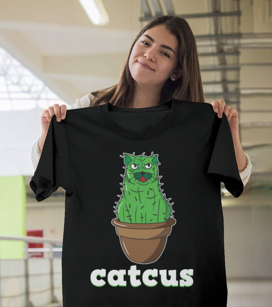 Catcus Cat Cactu Succulent Cacti Funny Comic 7f T-Shirt
