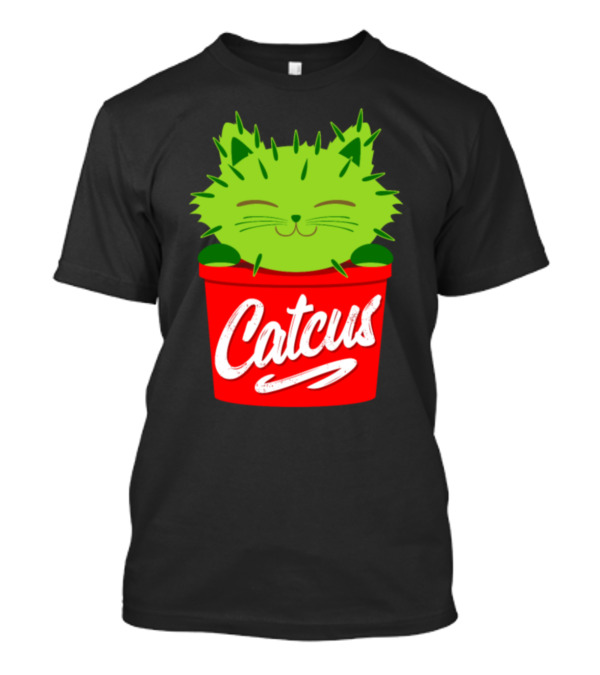 Catcus Funny Pun Cat Cactus Kitty Kitten Plant Red Pot T-Shirt