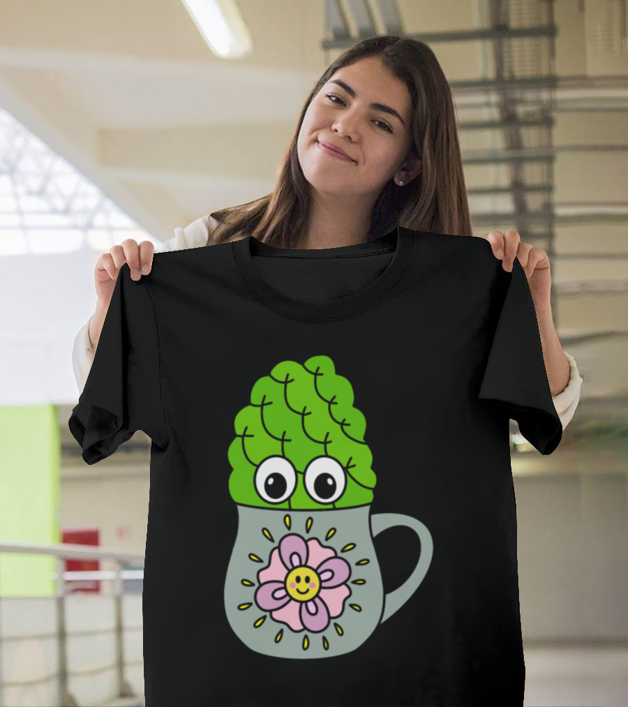 Mini Cactus In Flower Smile Mug T-Shirt