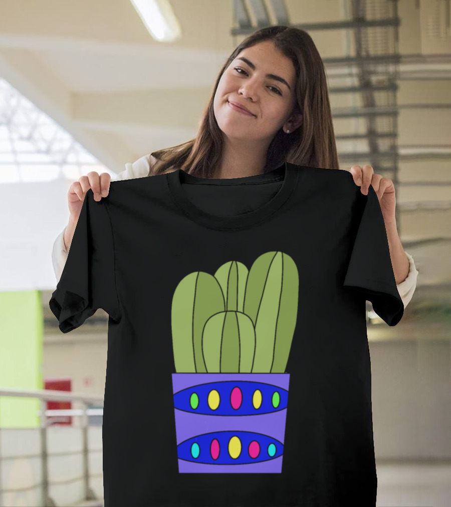 Simple Cacti In Colorful Fancy Pot T-Shirt
