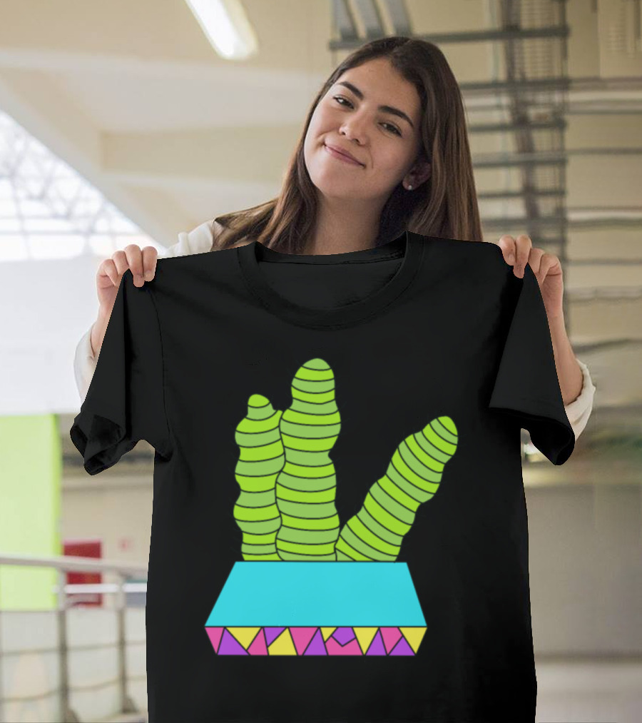 Spaceworm Cactuses Geometric Planter T-Shirt