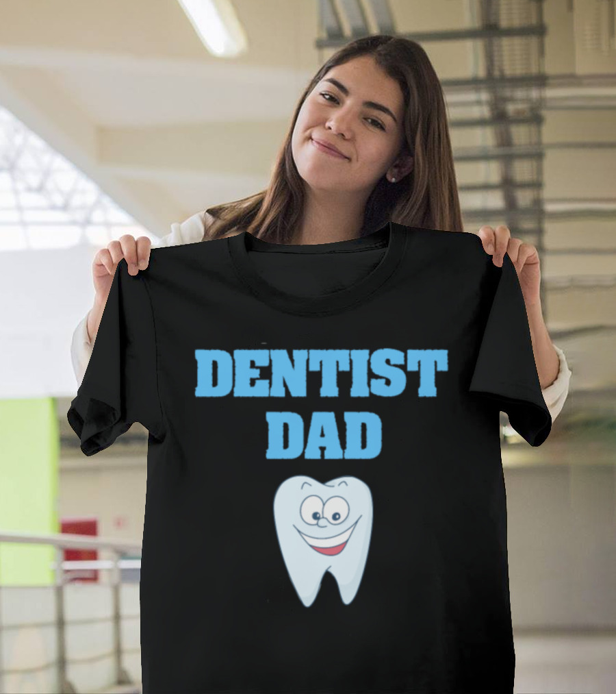 Dentist Dad Tooth Cartoon Papa Dentist T-Shirt