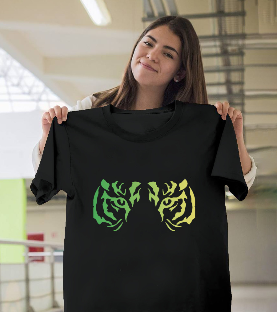 Tiger Eyes Green Yellow Gradient T-Shirt