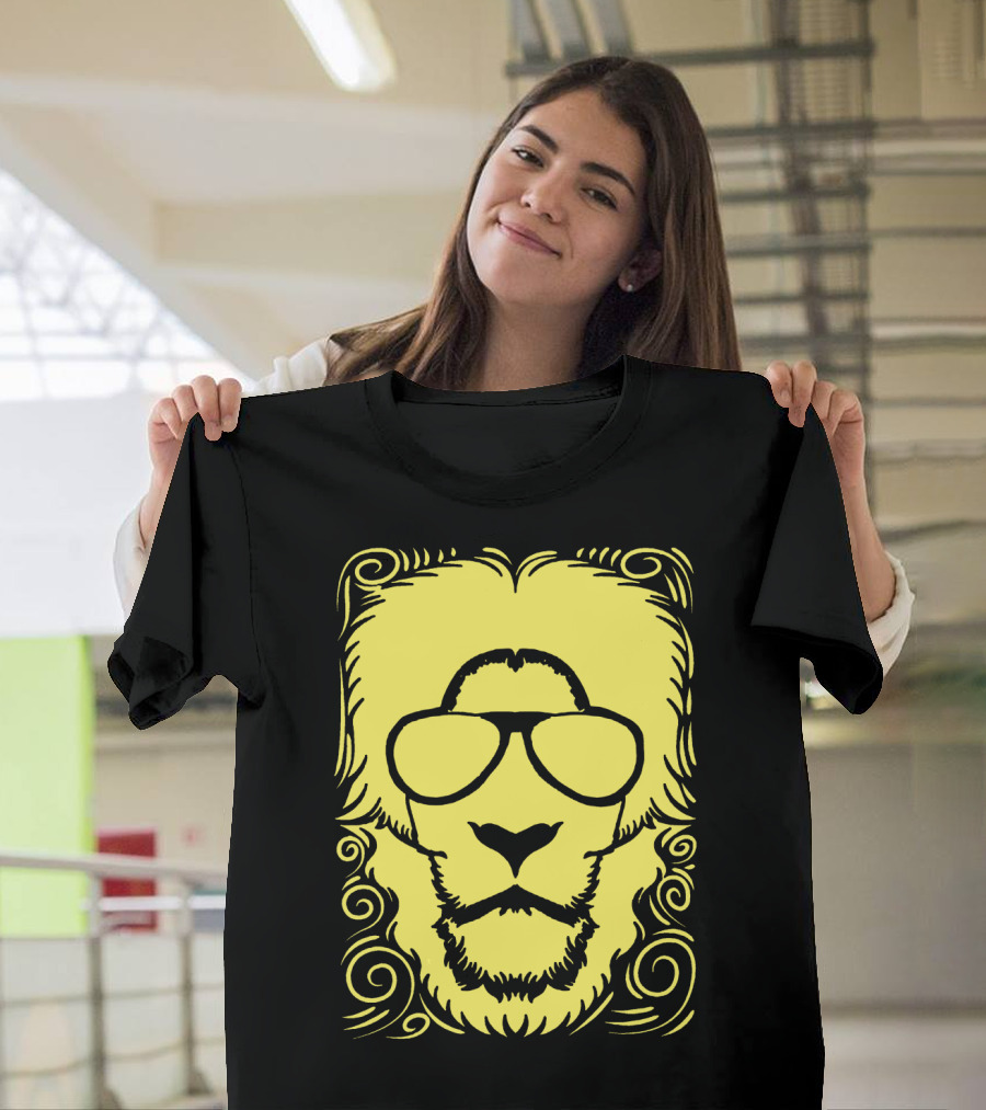 Tiger Yellow Sunglasses Mane T-Shirt
