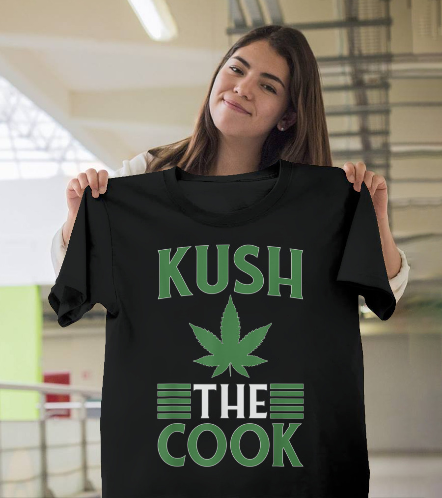 Kush The Cook Marijuana Cannabis Leaf Design Grilli T-Shirt