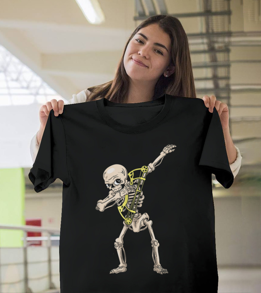 Skeleton Dab Dance Pose with Archer Bow T-Shirt