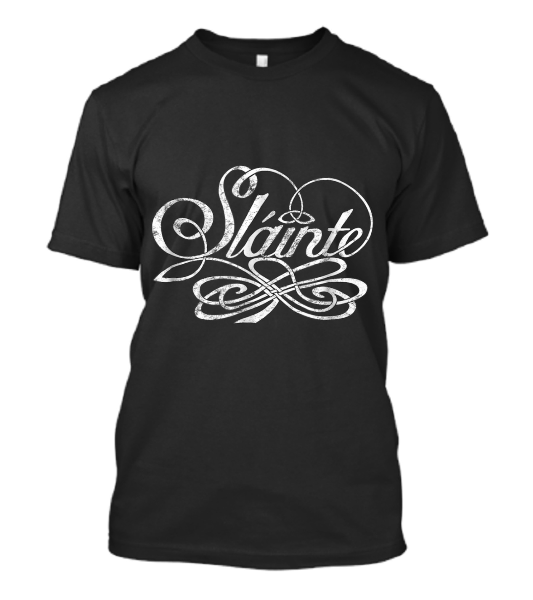 Slainte Irish Toast Celtic Knot Calligraphy T-Shirt