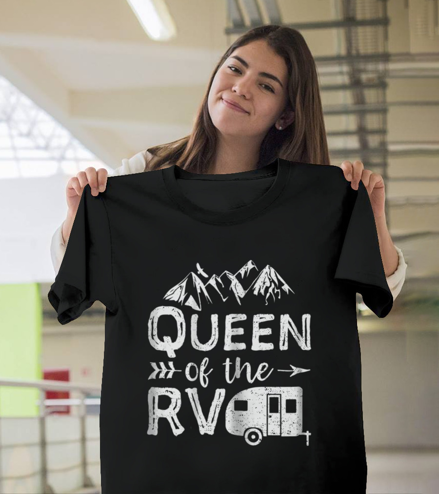Queen of the RV Adventure with Camping and Hiking Enthusiasm T-Shirt