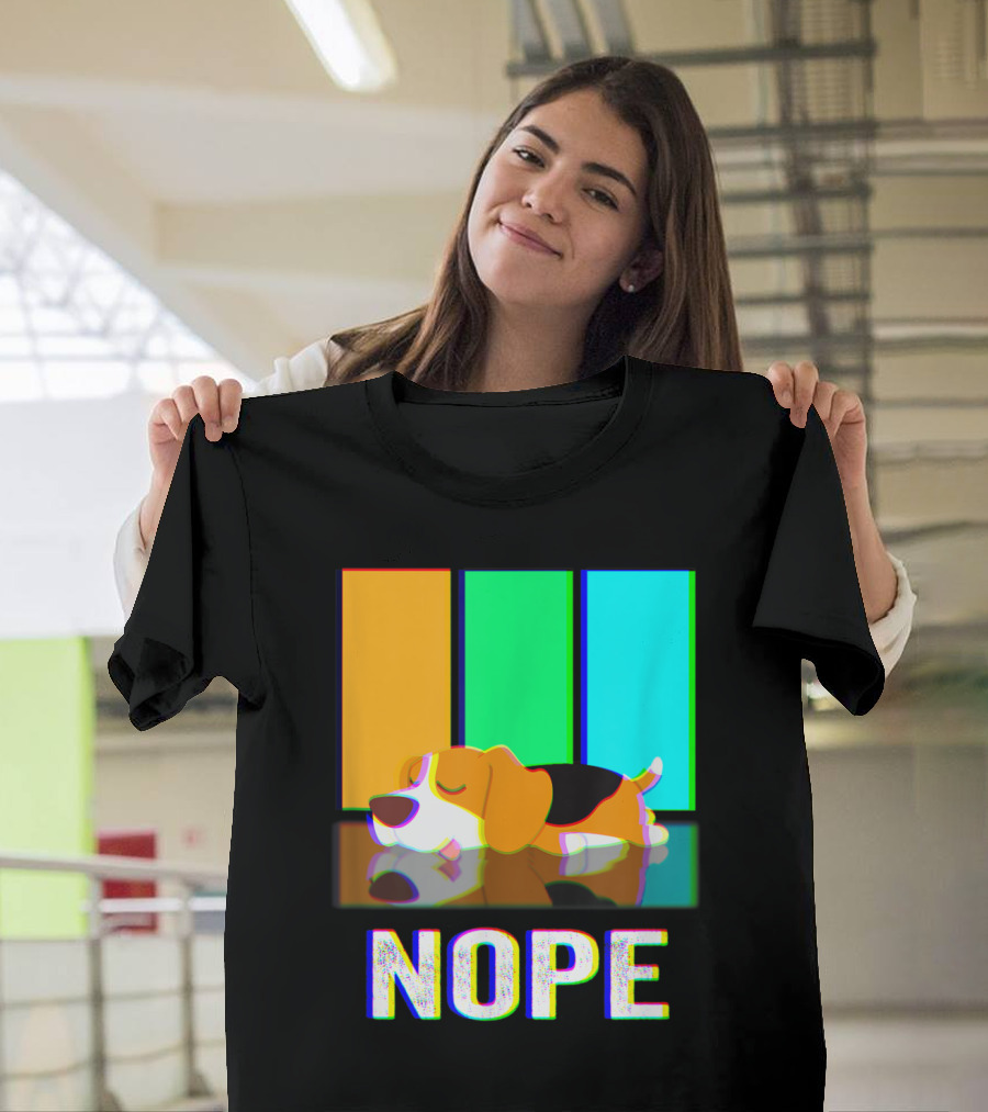 Beagle Nope Today Color Bars Sleeping Dog T-Shirt
