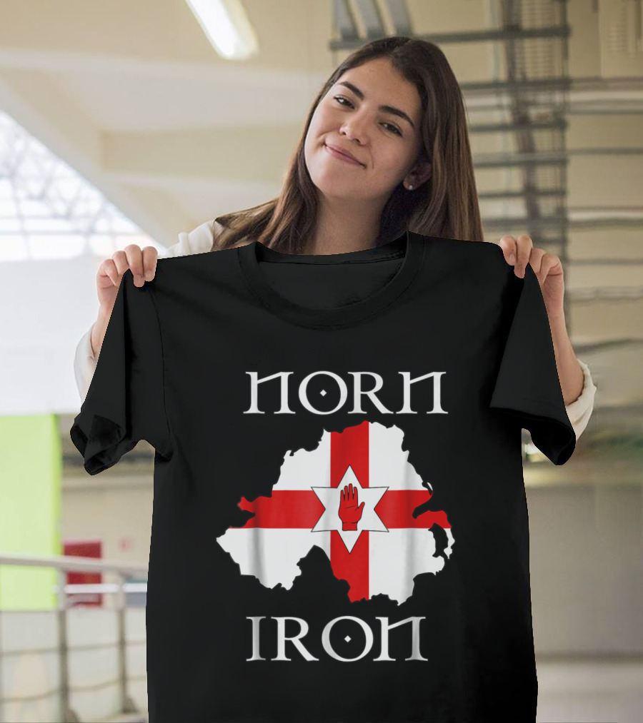 Norn Iron Ulster Red Hand Flag Map Northern Ireland T-Shirt