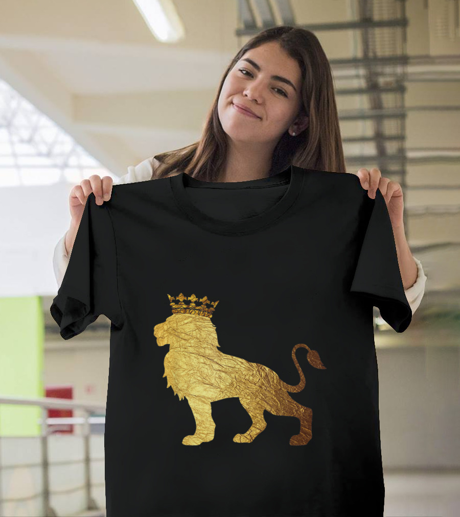 Golden King Lion with Crown T-Shirt