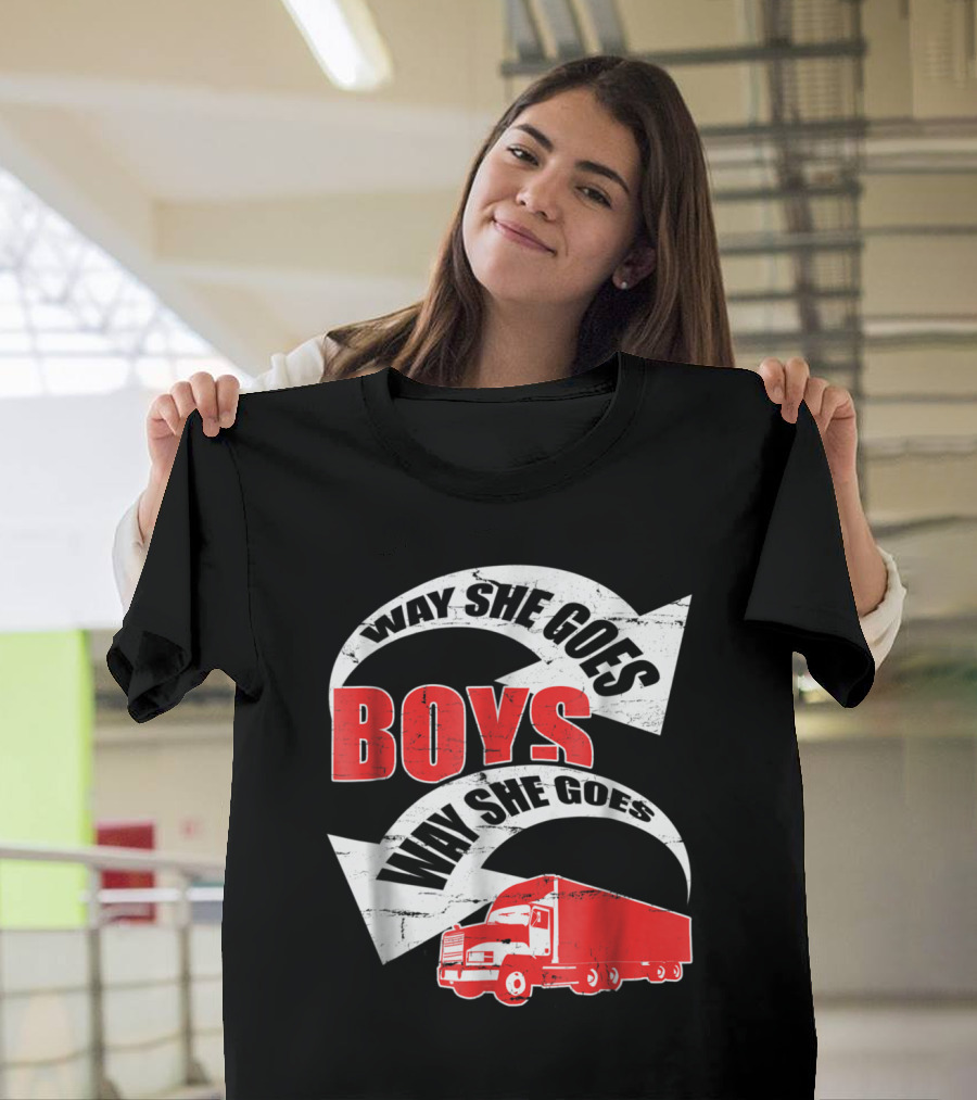 Way She Goes Boys Big Trucking Adventure T-Shirt