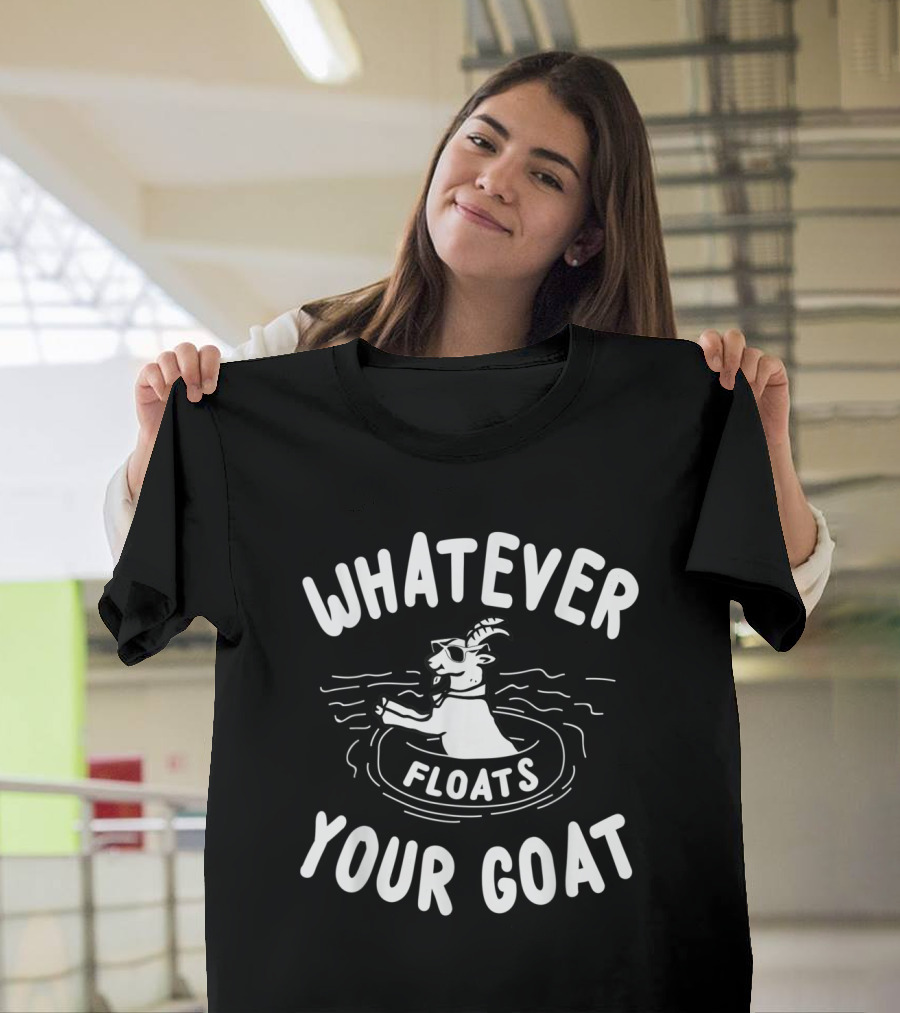 Whatever Floats Your Goat Funny Swimming Goat With Sunglasses T-Shirt