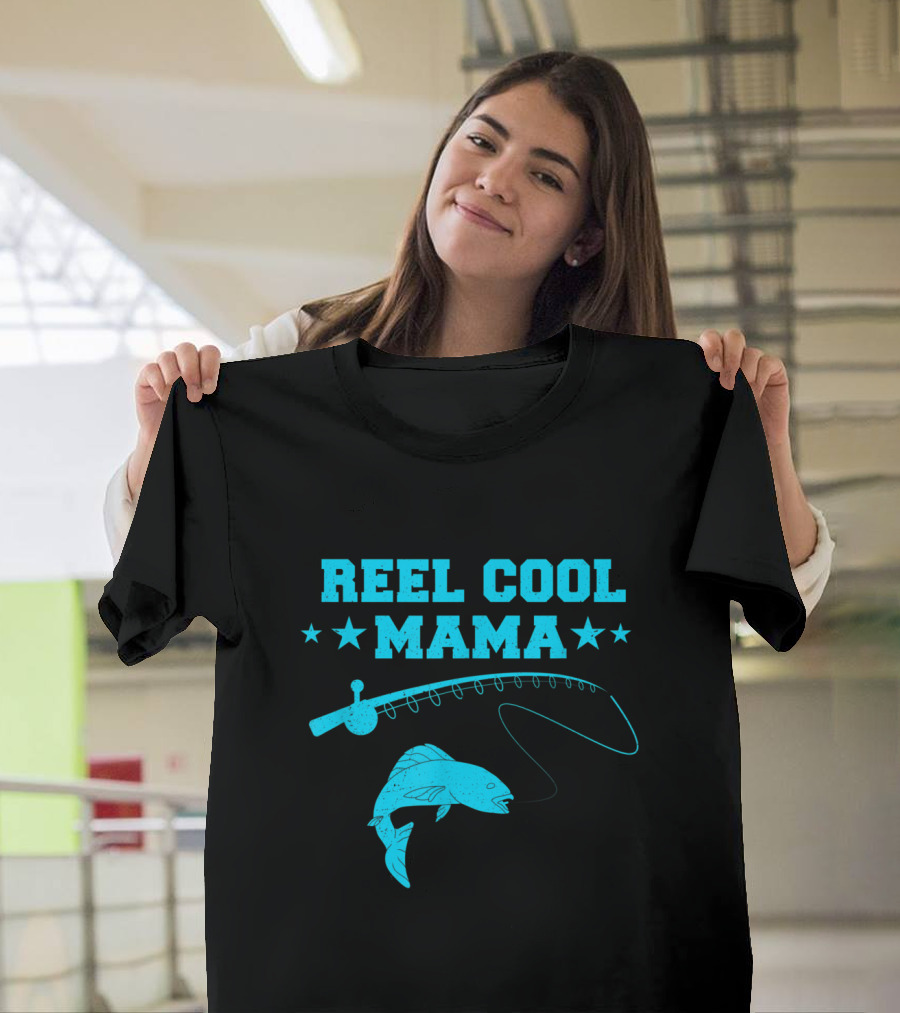 Reel Cool Mama Fishing Rod and Fish T-Shirt