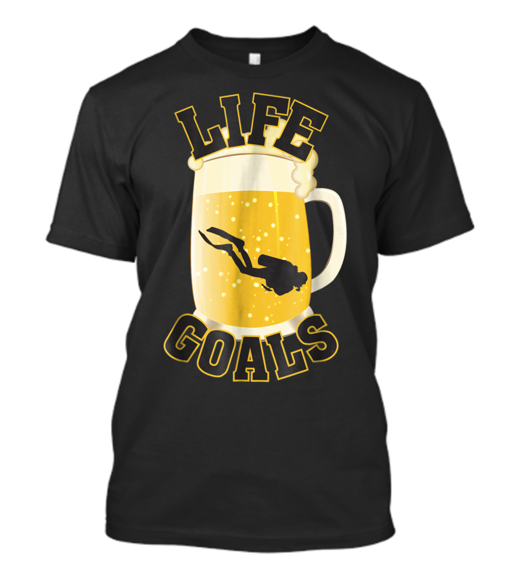 Life Goals Scuba Diving Silhouette Inside Beer Mug T-Shirt