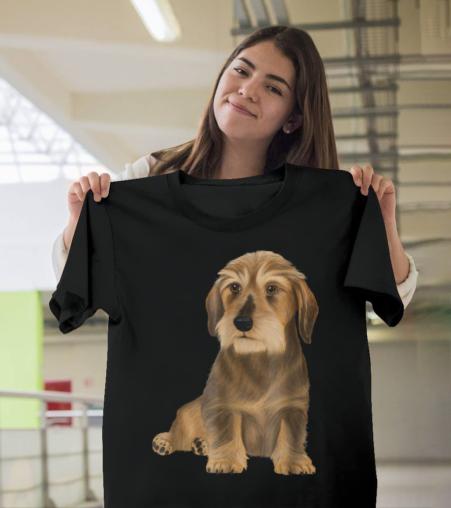 Wirehaired Dachshund Sitting Dog T-Shirt