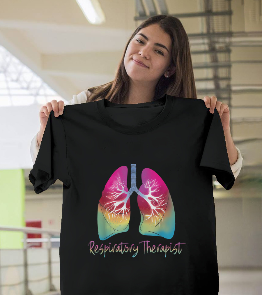 Respiratory Therapist Vibrant Rainbow Lungs T-Shirt