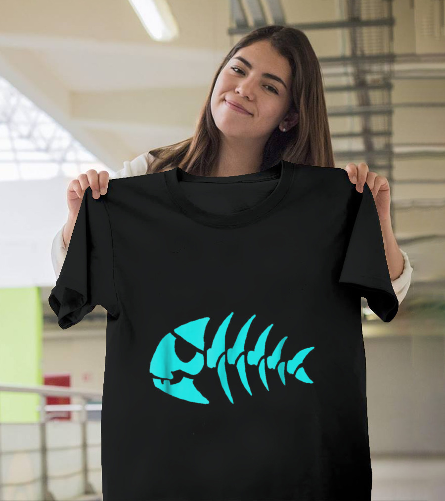 Pastafarian Jolly Pirate Fish Skeleton T-Shirt