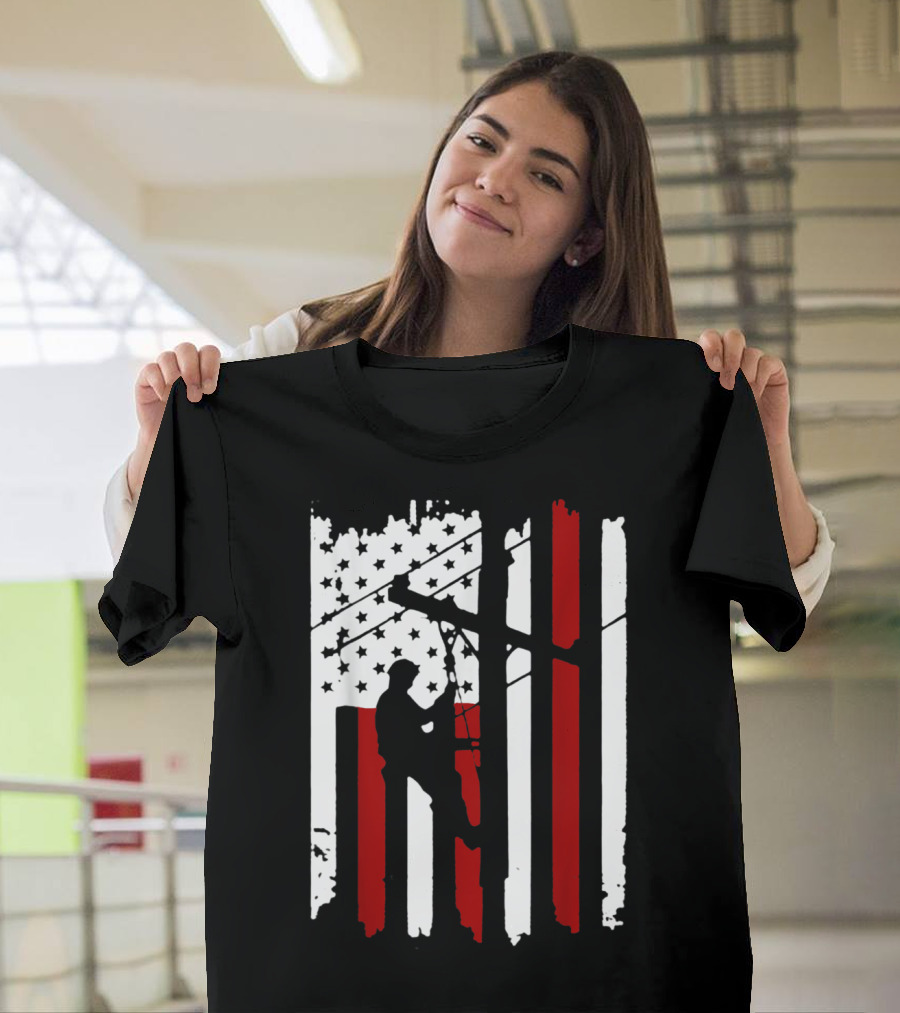 American Flag Lineman and Electrician T-Shirt