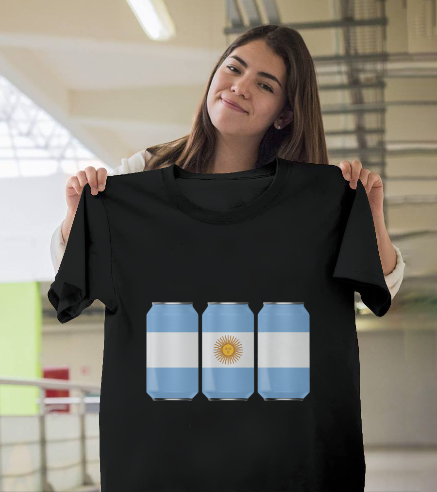 Argentina Flag Beer Cans with Sun of May T-Shirt