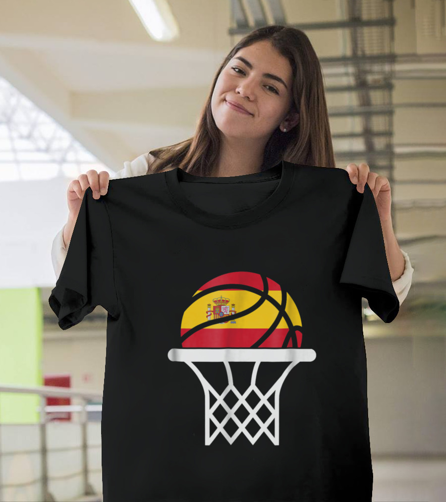Spain Basketball Jersey Spanish Basketball Flag Hoop T-Shirt