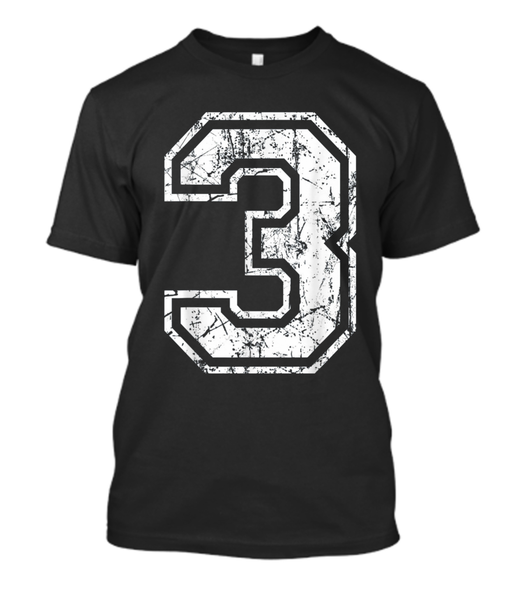 Number 3 Grunge Sports Jersey Fan Team T-Shirt