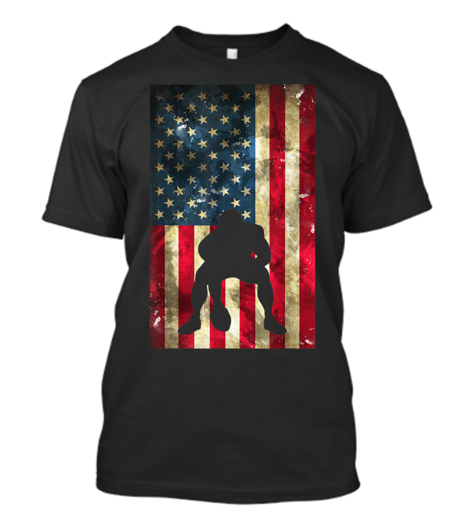 USA Flag Football Pittsburgh American Flag And Player T-Shirt