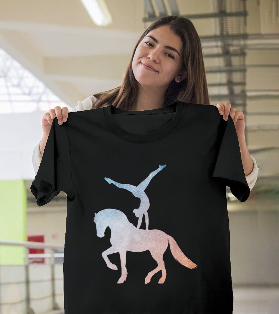 Vaulting Equestrian Sport Silhouette Acrobatic Horseback Performance T-Shirt