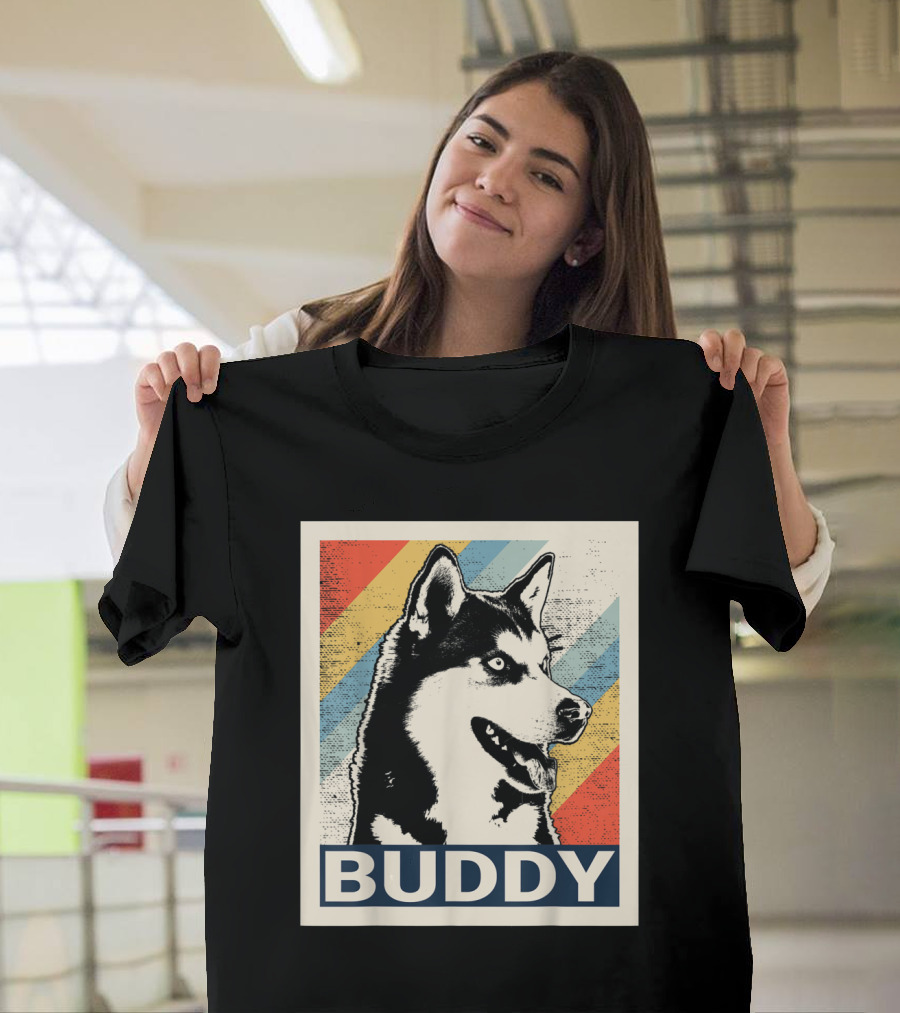 Buddy Retro Siberian Husky T-Shirt