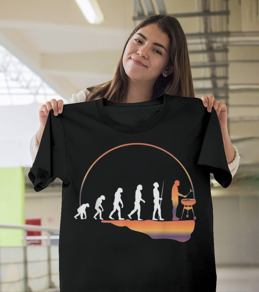 Evolution of BBQ Grilling Grillers Step by Step Progression T-Shirt