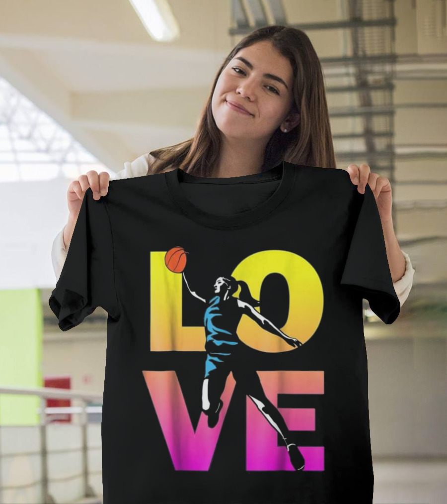 Basketball LOVE Teen Girls Player Dunking T-Shirt