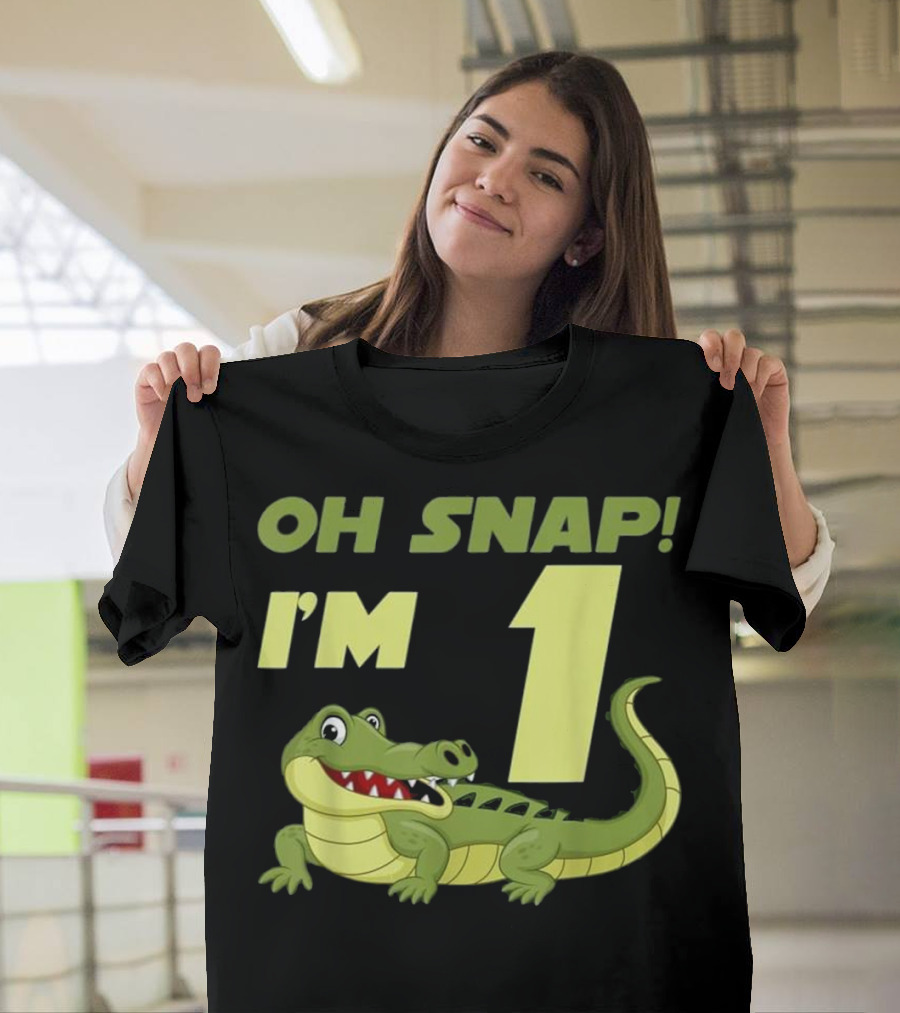 Oh Snap I'm 1 Year Old Alligator Birthday Crocodile T-Shirt