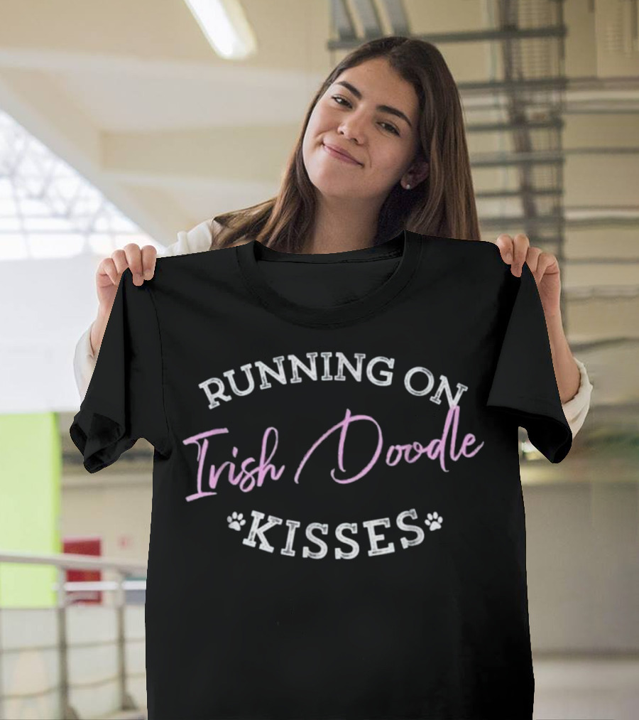 Running on Irish Doodle Kisses Paw Prints T-Shirt