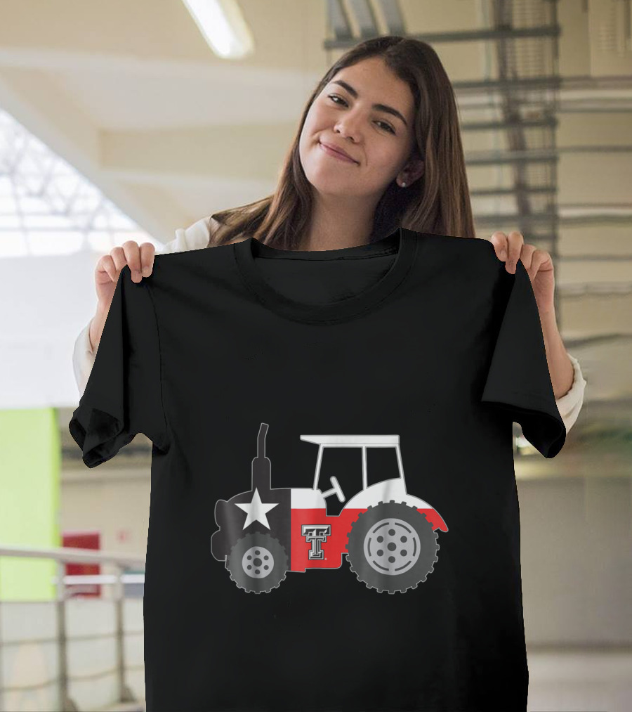 Texas Tech Red Raiders Tractor with Texas Flag and Star T-Shirt