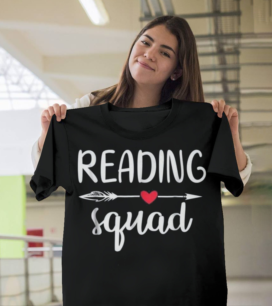 Reading Squad Heart Arrow Teacher Back to School T-Shirt