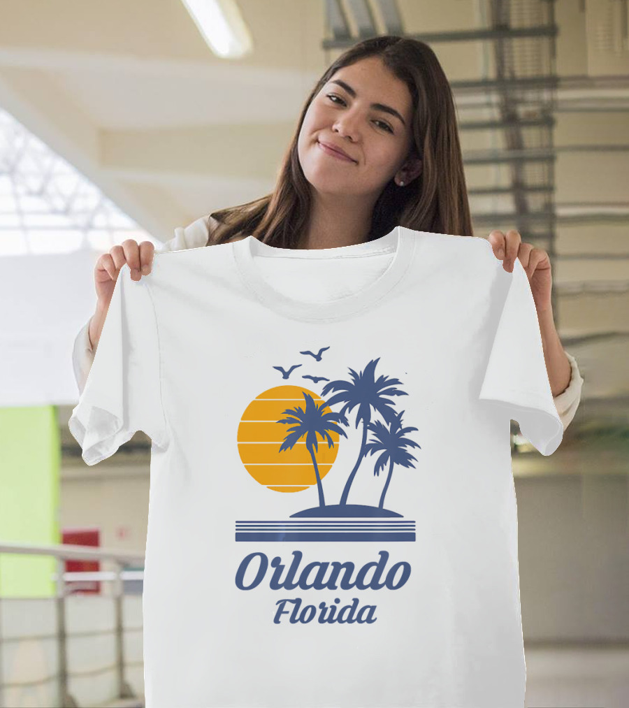 Orlando Florida Sunset Beach Palm Trees Souvenir T-Shirt